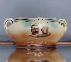 I. világháborús hazafias porcelán kínáló – II. Vilmos és I. Ferenc József 1914/16