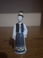 Hollóházi porcelán népviseletes legény, fiú. 12 cm. Hibátlan. Jelzett