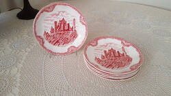 English, Johnson Bros faience saucer set of 6.