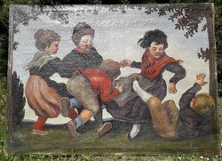 Gyermek tánc - festmény / Fiú-lány