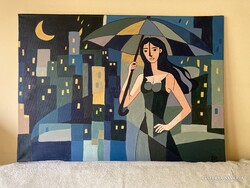 Éjszakai fények - festmény