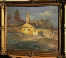 (N) Ismeretlen festő (20.sz.közepe) : Falurészlet