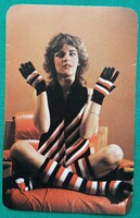 Erotikus modell - Győri Kötött Kesztyűgyár  kártyanaptár, 1983