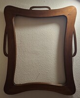 Szecessziós furnérozott fa tükörkeret / képkeret