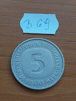 NÉMETORSZÁG NSZK 5 MÁRKA 187 F Stuttgart,  Réz-nikkel  B69