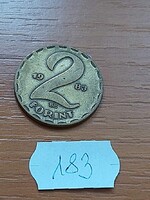 MAGYAR NÉPKÖZTÁRSASÁG 2 FORINT 1983 Sárgaréz   183.