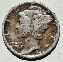 USA  Mercury Liberty Dime  1940  Ag ezüst . F2026.