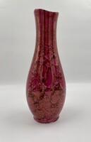 Hollóházi Porcelán Váza - pink lüszter, cracquele hatás