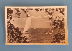 Képeslap BALATON 1954 vitorlás