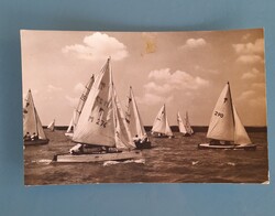 Képeslap VELENCEI TÓ ~1960 vitorlás