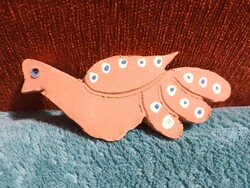 Kézzel készült kerámia madár figura – egyedi, rusztikus dekor