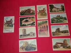 Antik nagy alapú Kártyagyári magyar szemléltető kártya MAGYAR VÁRAK Képzőművészeti Vállalat