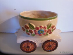 KASPÓ - PORCELÁN  - 20 x 14 cm  - KÉZI FESTÉS - RÉGI -  KERÉK ALJÁN PICI LEPATTANÁS