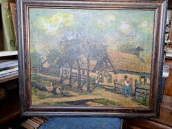 ANTIK kb.jó száz éves  ERDÉLYI?? O/V SZIGNÁLT  FESTMÉNY