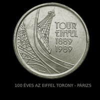 100 ÉVES AZ EIFFEL TORONY - EMLÉKÉREM - PÁRIZS 1989 UNC - FÉNYES
