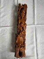 Gyönyörűséges nagy 47 cm magas Keleti faragott fa szobor.