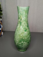 Hollóházi porcelán váza - Különleges zöld márvány mintás