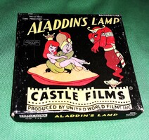 Antik 8 mm CASTLE FILM - ALADDIN MESE rajz film dobozával GYŰJTŐI állapot a képek szerint