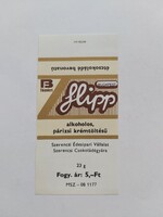 Flipp étcsokoládé bevonatú alkoholos párizsi krémtöltésű retró magyar csokipapír, csokoládépapír