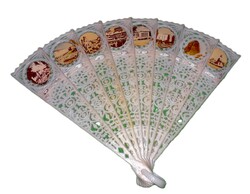 Antique travel souvenir souvenir plastic fan with photo decoration according to the pictures