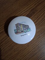 Aquincum porcelán cukortartó avagy bonbonier. Galyatető emlék.. 9,8 cm. Hibátlan és jelzett