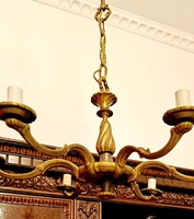 Hatágú barokk réz csillár