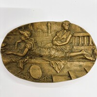 Szecessziós réz dombormű