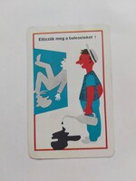 SZOT. MUNKAVÉDELMI OSZTÁLYA kártyanaptár 1972 - Előzzük meg a baleseteket!