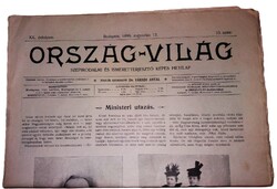 Antik 1899 .augusztus 13. ORSZÁG és VILÁG újság magazin szép állapot képek szerint