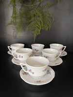 Antik Zsolnay manófüles virág mintás porcelán teáskészlet