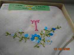 IRISH CABIN HAND LOOM EMBROIDERY kézi szőttes lenvászon kézzel hímzett ír díszzsebkendő készlet