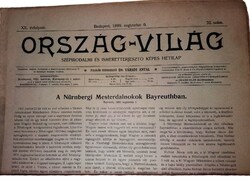 Antik 1899 .augusztus 06. ORSZÁG és VILÁG újság magazin szép állapot képek szerint
