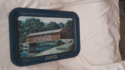 Coca Cola fémtálca, Jim Harrison által festett, 1990     S
