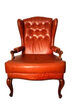 Chesterfield stílusú füles bőr fotel B706