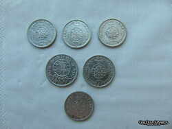 Angola - Mozambik 5 - 10 escudo 6 darab ezüst LOT ! 4 - 5 grammos ezüst