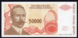 Boszniai Szerb Köztársaság 50.000 dinár UNC 1993