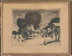 Szőnyi István (1894-1960): Zebegényi udvar