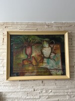 Óvári László(1926-1988) - Csendélet 78x58 cm (Képcsarnokos) festmény