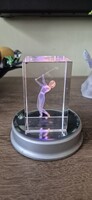 3D lézergravírozott golfozó üvegkristály - elegáns dísztárgy