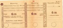 Régi csekk reklámmal: Budapest, "Tanítók Eötvös Alapja"
