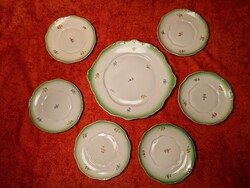 Régi, Hollóházi porcelán 6 személyes süteményes készlet