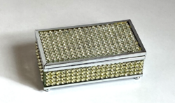 Glamour Style Glass Jewelry Box with Rhinestone Imitation - Perfect for Mother’s Day!