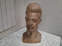 Szandai Sándor (1903-1978) hatalmas József Attila kerámia vagy cserép mell büszt