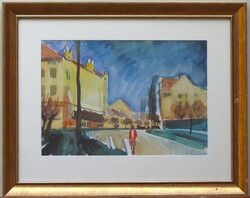(K)  Cs. Pataj Mihály (1921 - 2008) : Városrészlet