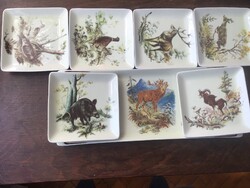 Hollóházi porcelán süteményes készlet