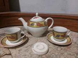 Kétszemélyes angol porcelán teáskészlet