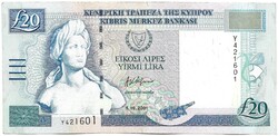 20 lira font pound pounds 2005 Ciprus Gyönyörű
