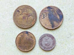 Szerbia 4 db Különböző Érme 5 Para 1 5 Dínár 1904-2016