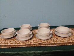 LILIEN AUSZTRIA PORCELÁN KRÉMLEVESES, PUDINGOS,AJÁNDÉK 6DB ALÁTÉT