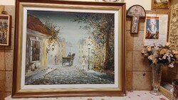 Városi séta  Hunyady Gábor  kortárs festmény